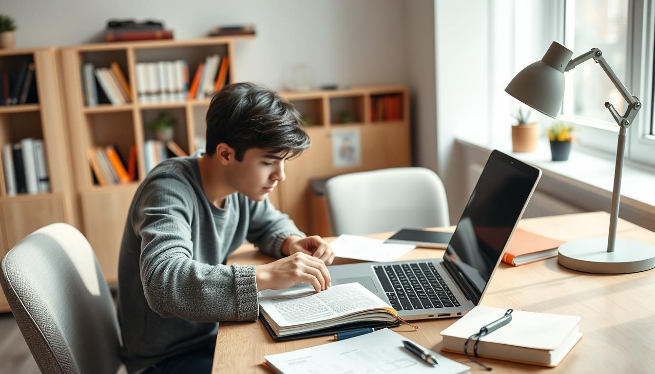 Student developing practical and academic skills